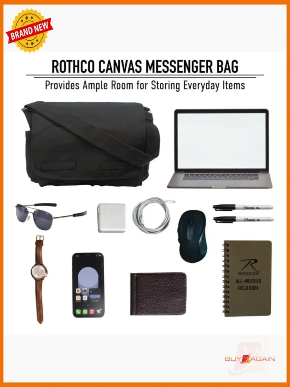 Classic Canvas Messenger Bag – Heavy Duty Shoulder Bag